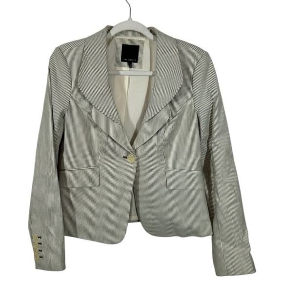 The Limited Heather Grey Pinstripe Blazer | Single Button | Size Medium - Picture 14 of 16